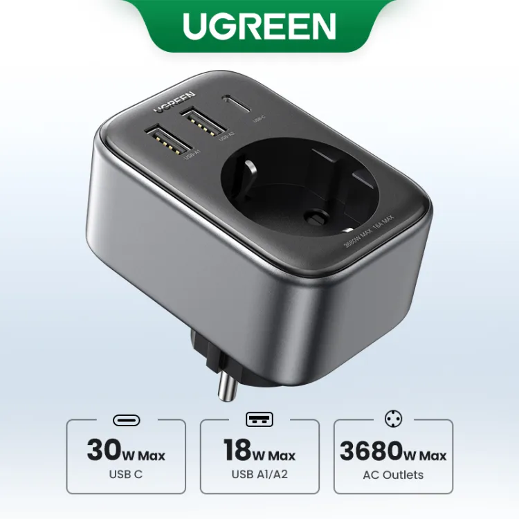 UGREEN Adaptateur Voyage USA Canada 30W Adaptate…