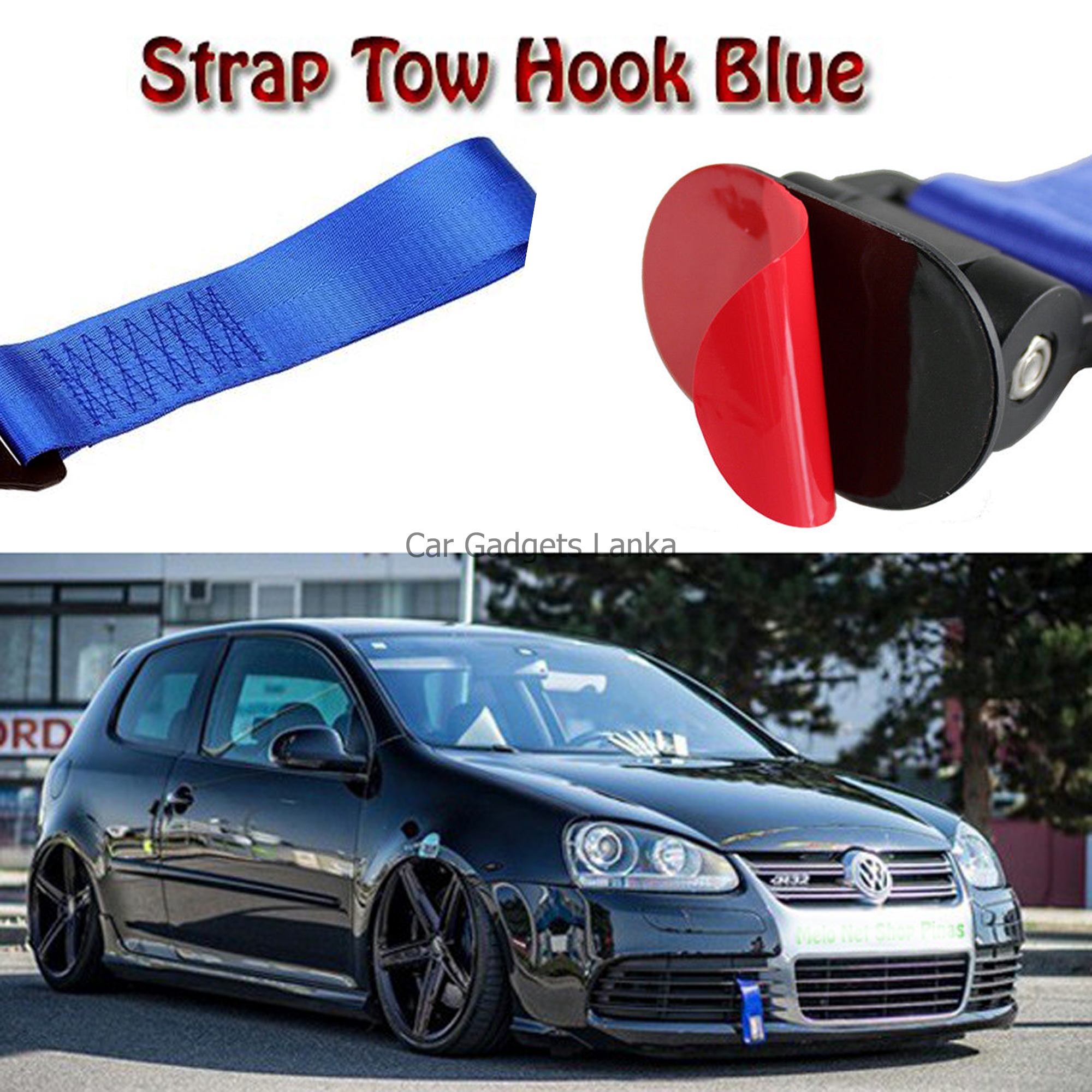 Car Racing Tow Towing Strap Sticky Pull Rope Belt Blue Colour