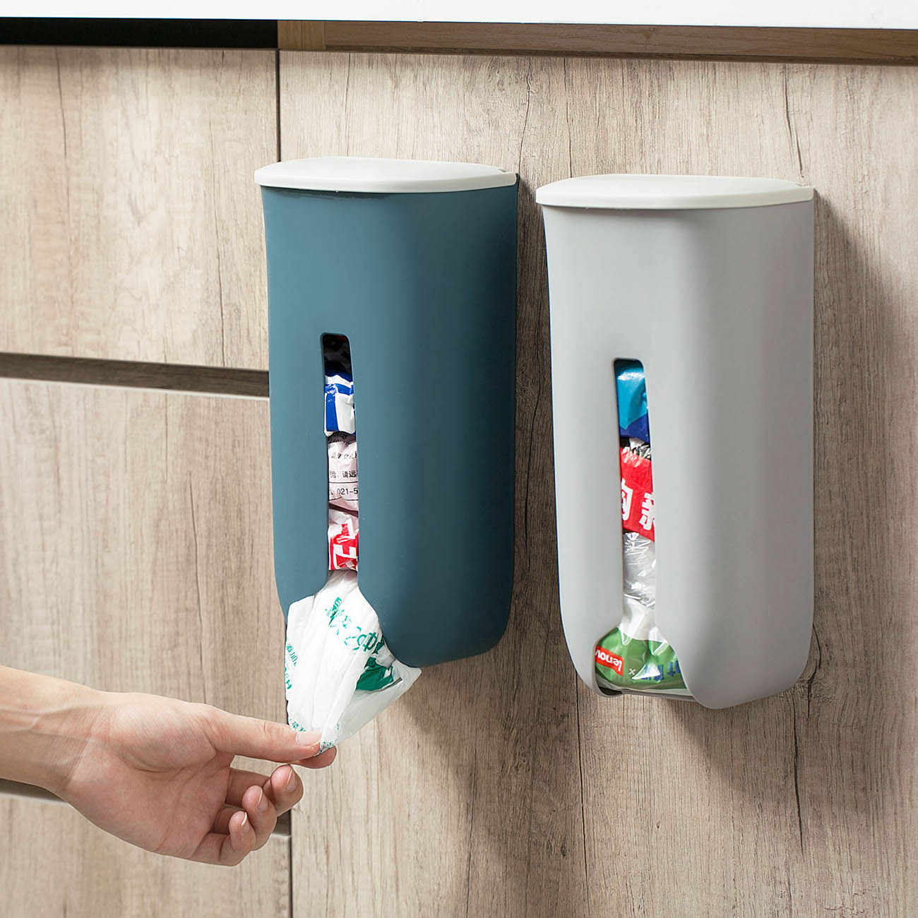 Garbage Bag Storage Box Rectangular Free Punch Wall Mounted Household