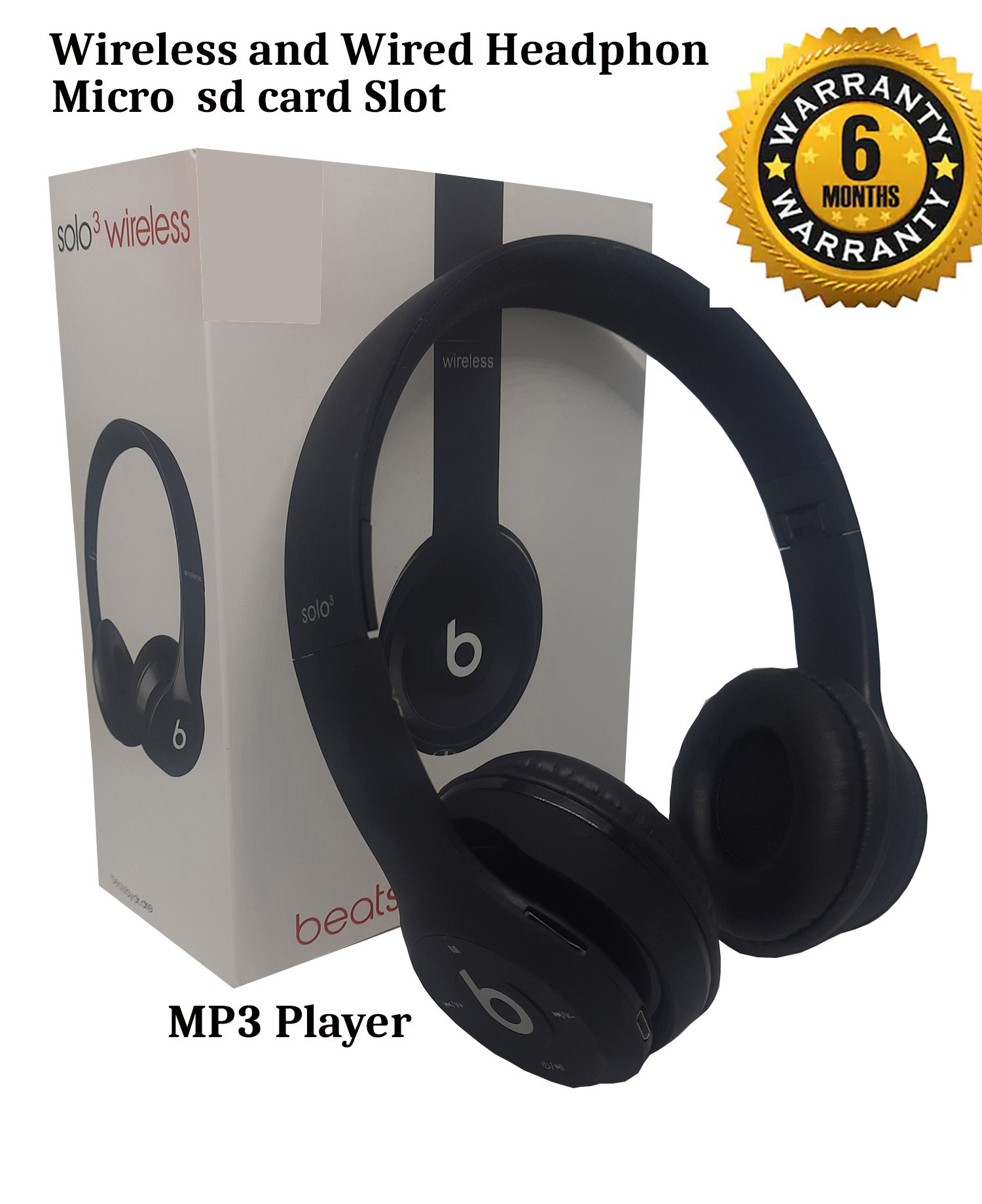 solo 3 Bluetooth Headset wireless Bluetooth Over-Ear Headphones with Mic  for SAMSUNG,I PHONE ANDROID, WINDOWS: Buy Online at Best Prices in SriLanka  | Daraz.lk