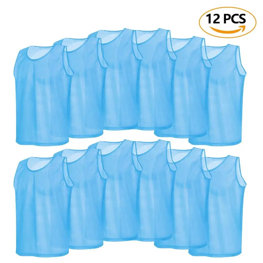 Paquete de 12 centavos para fútbol Scrimmage chaleco de práctica Jersey