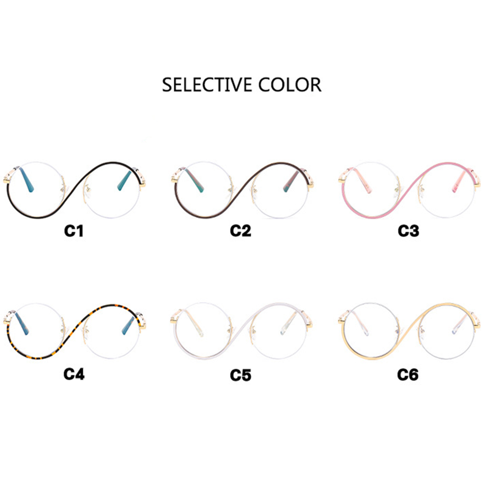 Flat Anti Blue Asymmetric Frames S Eyeglasses Lens Half Glasses Frame. 