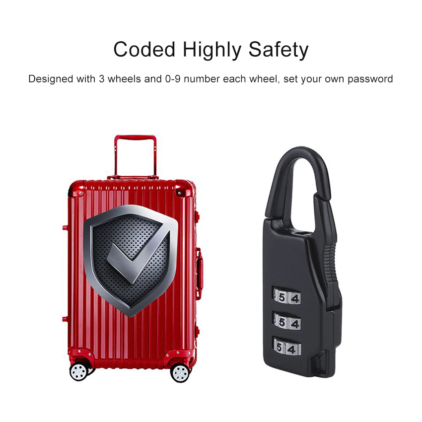 LouisWill Coded Lock Bag Luggage Travel Anti-theft Security Digit Code Lock Password Lock Anti-rusting Waterproof Lock. 
