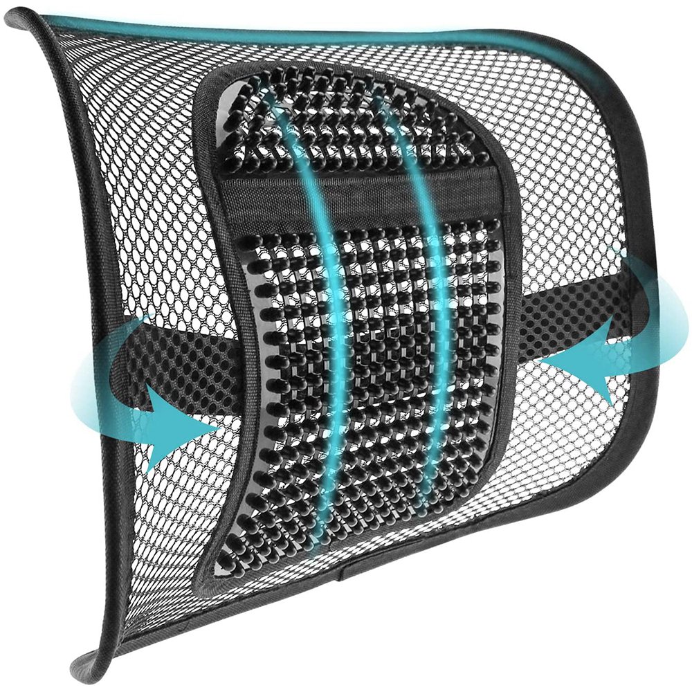 Mesh Back Support for Office Chair, Lumbar/Chair Back Support with Elastic Strap Back Rest for Car Seat/Back Pain Relief. 
