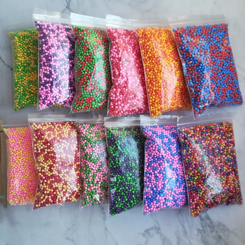 【World Supermarket 2021】15000pcs Mud Particles Accessories Slime Balls Small Tiny Foam Beads For Filler For DIY Supplies. 