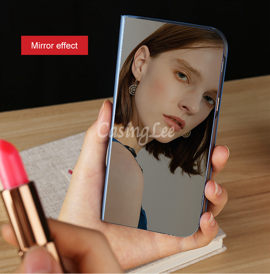 Casinglee For Samsung Galaxy A73 Phone Case Smart View Cosmetic Mirror Cases Back Flip Cover for Samsung A73 Back Cover. 