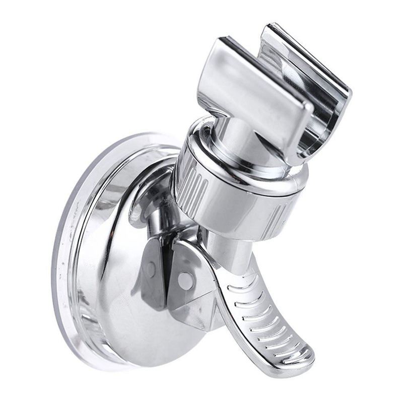 Adjustable Shower Head Holder Bathroom Chrome Wall Mount Strong Suction Handheld Shower Bracket. 