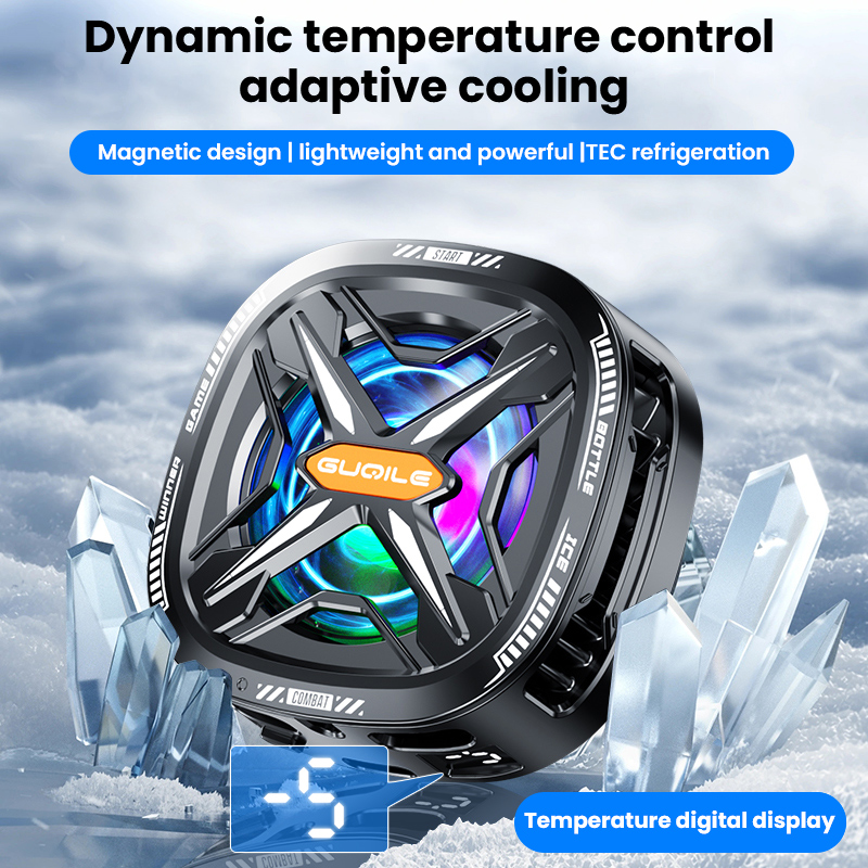 BlueWow FS05 Pro Black Shark Magnetic Cell Phone Cooler, RGB Phone Cooling Fan Portable Lightweight Mobile Phone Cooling Fan, Phone Radiator with Larger Cooling Area for Phone/Tablet/IPad. 