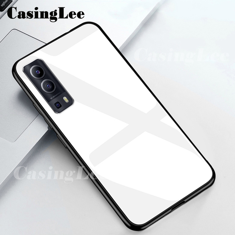 Casinglee For VIVO Y72 5G case Glass silicon Full Protection Tempered Glass Back cover for VIVO Y72 5G Phone cases For girls and Boys. 
