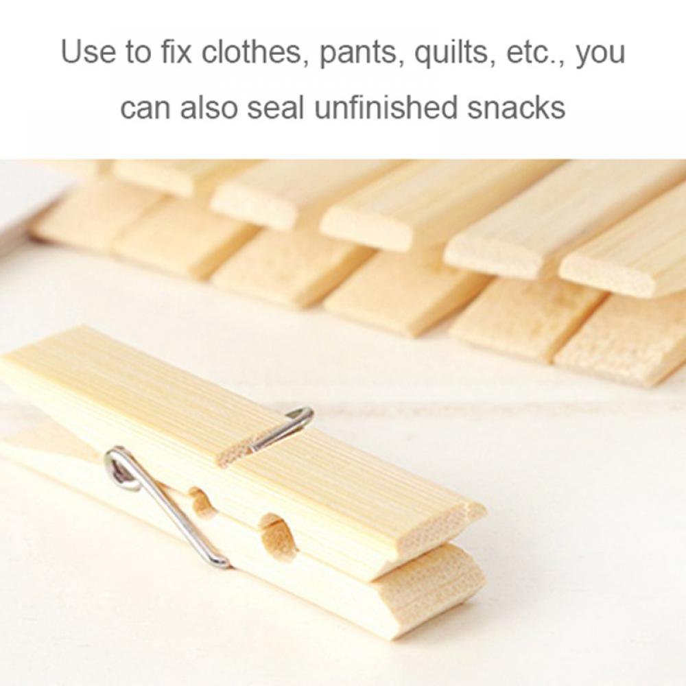 Clothes Pins, Bamboo Wooden Clothespins Wood Clips, Small Close Pins Clothing Pins Clothes Pegs for Photos Crafts Pictures Baby Hanging Clothes Clothesline Laundry Clip, 20Pcs Pack. 