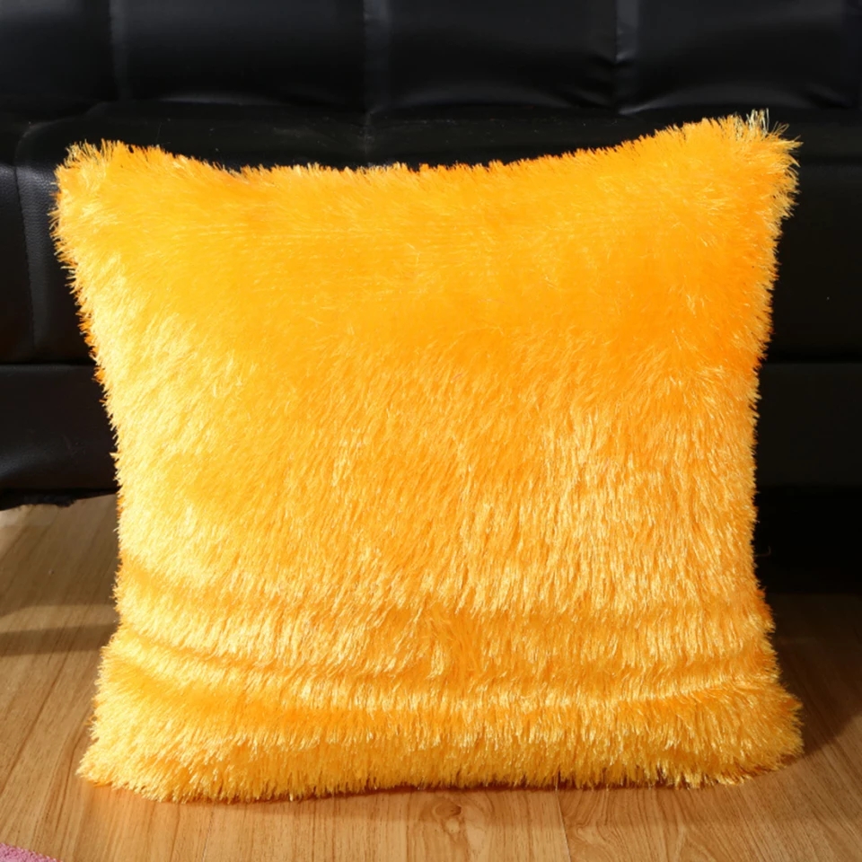 Yellow best sale fluffy cushions