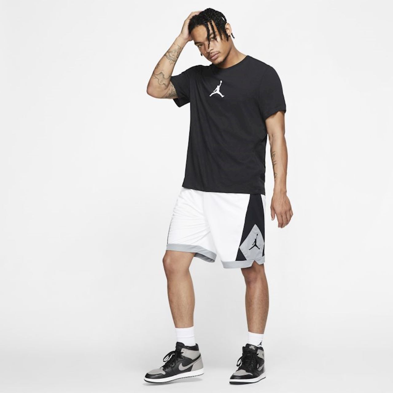 Jordan Crew Neck White T shirt for men - Black. 