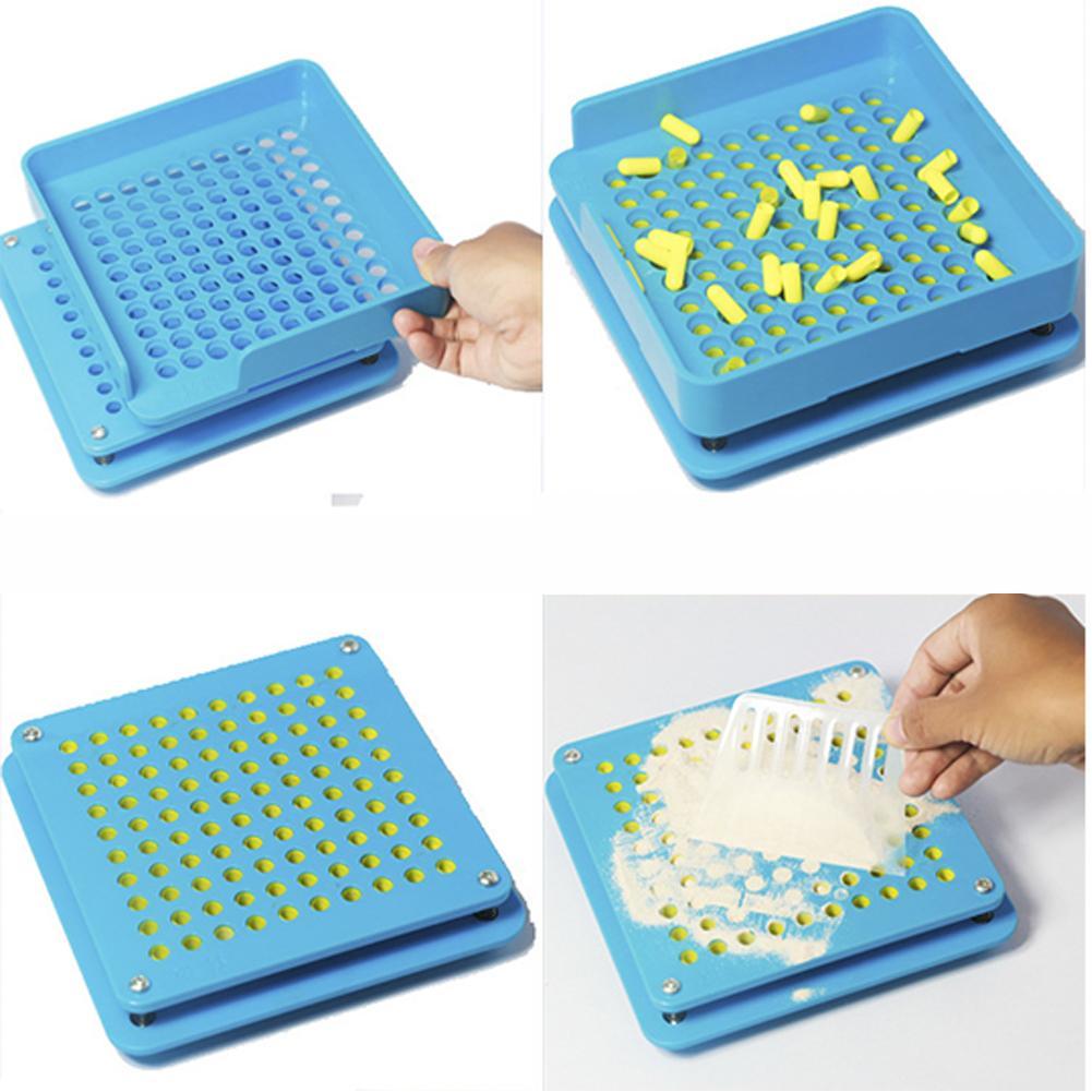 100 Holes Blue Manual Capsule Filling Machine #0 Pharmaceutical Capsules Maker DIY Medicine Herbal Powder Filler. 