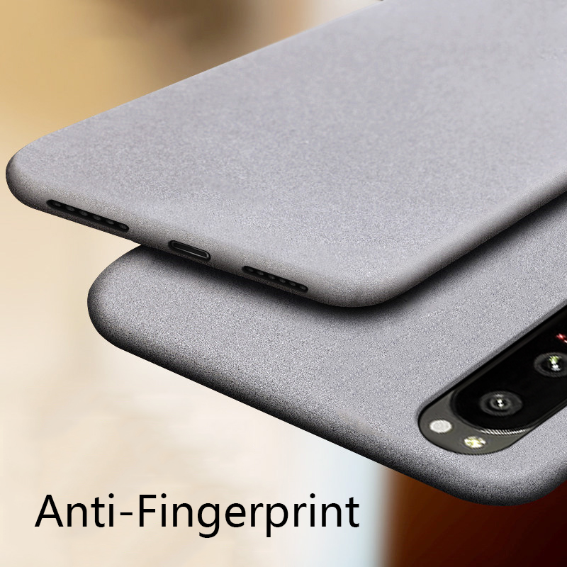 Biruiqu For Sony Xperia 1 II Shockproof Anti Slip Soft TPU Sandstone Matte Back Case Cover. 