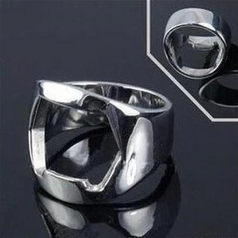 Stainless Steel Finger Corkscrew Bottle Opener Tool Versatile Ring-Shape Bottle Opener Bartender Tool. 