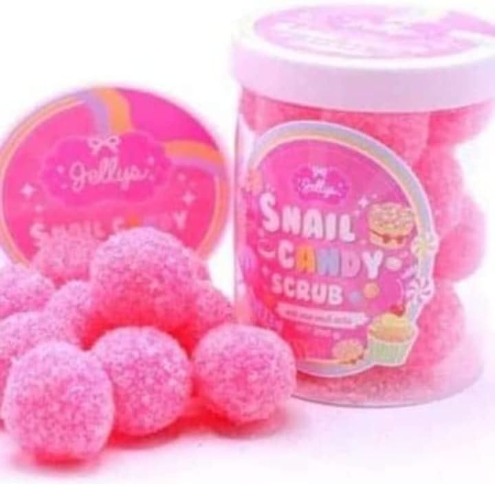 Jelly's Snail Candy Whitening Body Scrub jscs 16 Balls Dead Skin Cells to Reveal Smooth Healthy Skin 300g made in Thailand. 