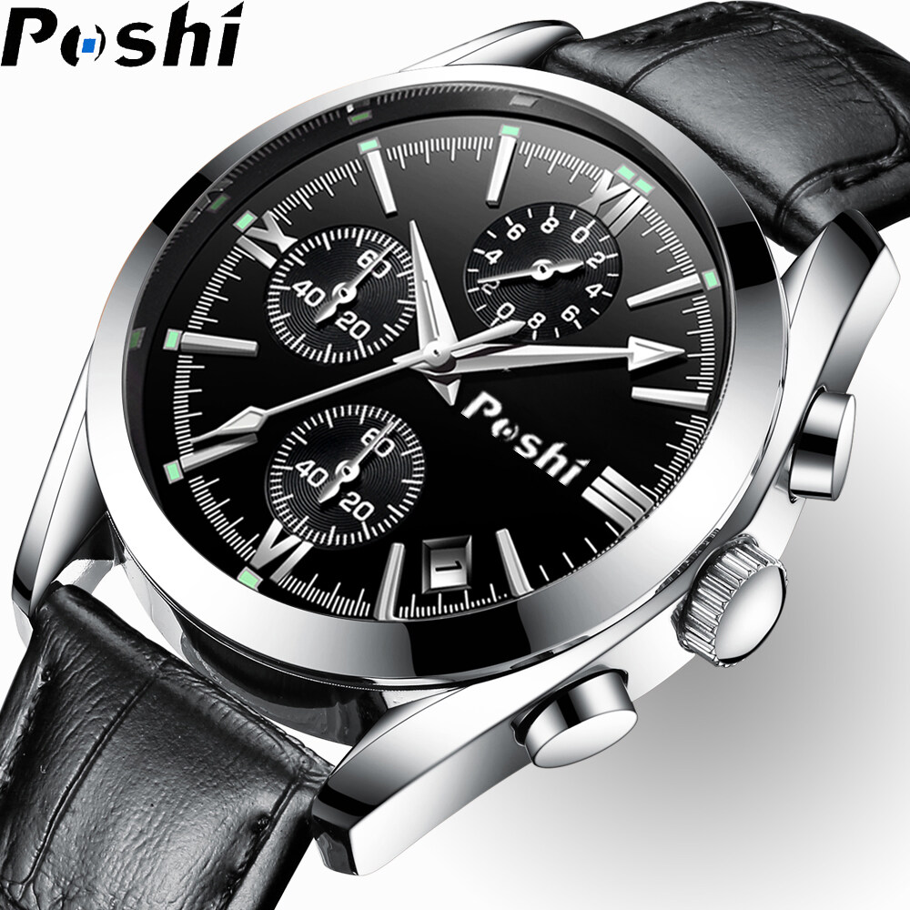 【Miga Plaza】Watch for Men Sale Now Waterproof 100%  Branded Fashion Leather Strap Casual Mens Watch Quartz -PS926L. 