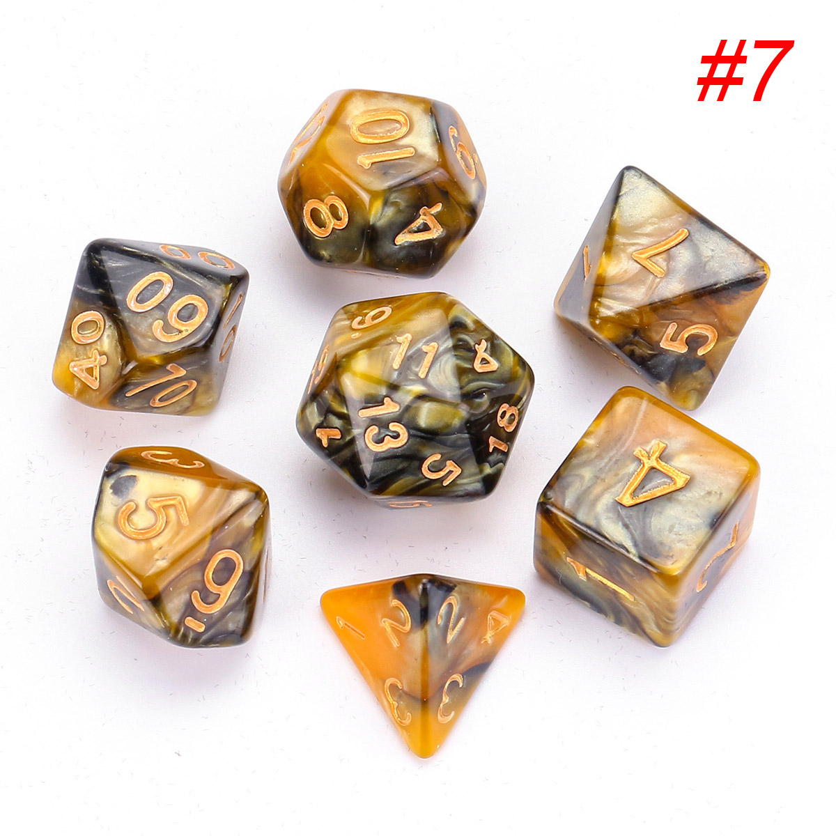 7pcs With Bag Polyhedral Trpg Game Dungeons And Dragons Dice Dnd Golden Black Buy Online At Best Prices In Srilanka Daraz Lk