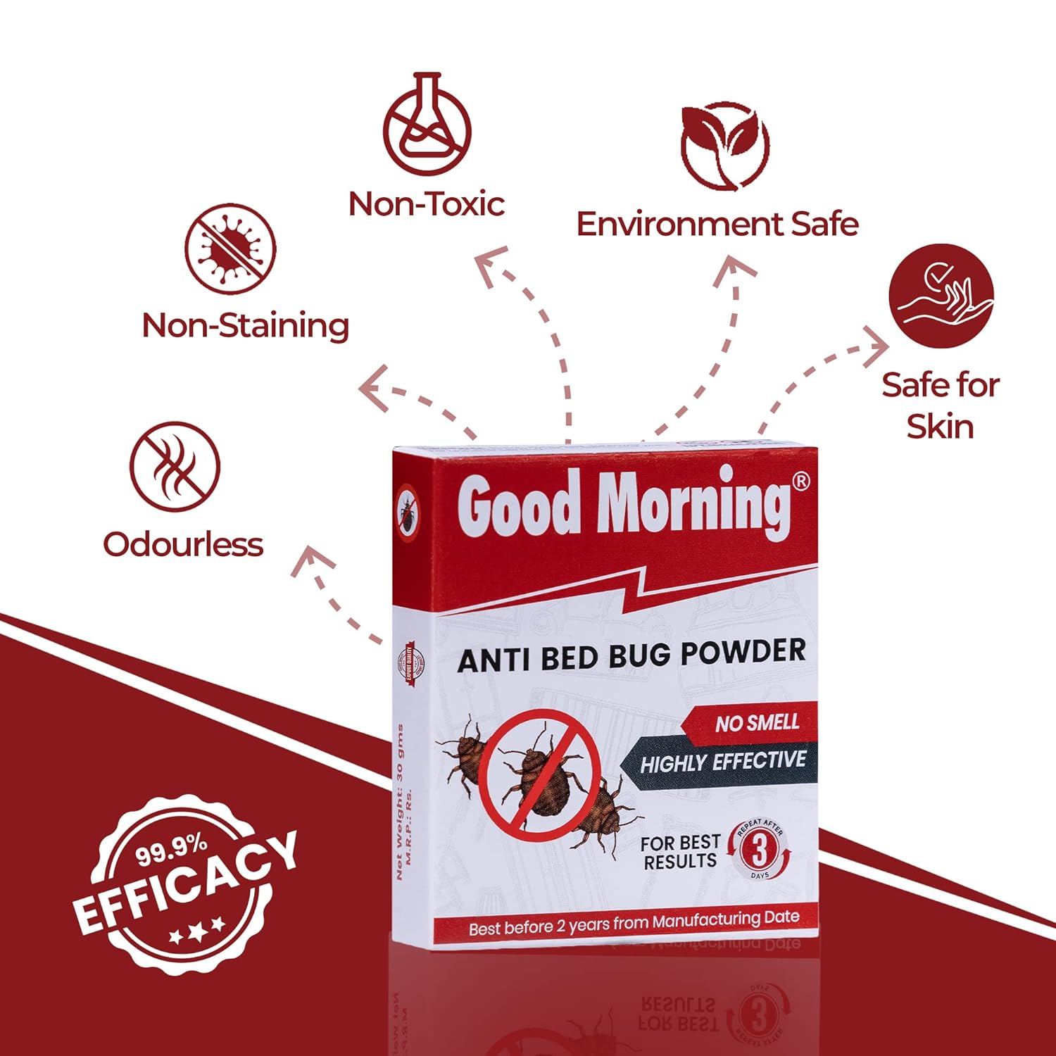 Good Morning Bed Bug Killer Spray Powder - Pack of 5  (FROM INDIA) SAM. 