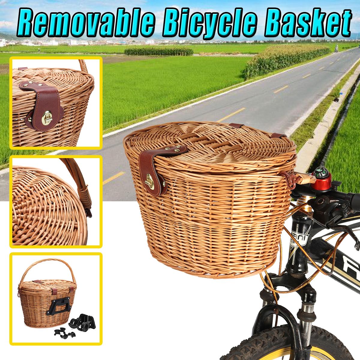 wicker bicycle basket leather straps