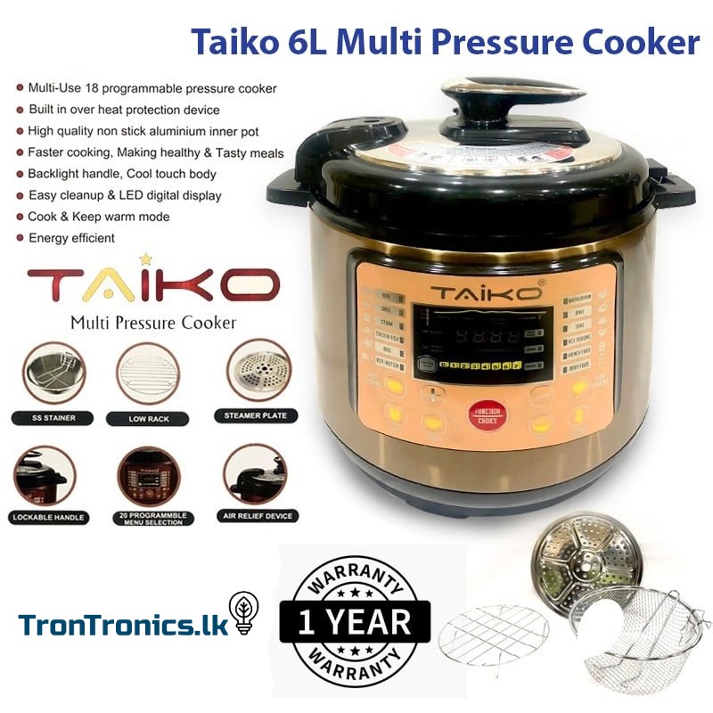 TAIKO Multi Pressure Cooker 6L/2.8l - PRO6000. 