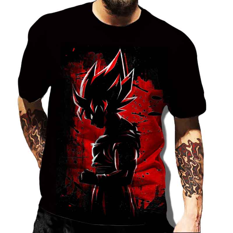 Goku Shirt Roblox Red Men T-shirt Anime Dragon Ball Z T-shirts