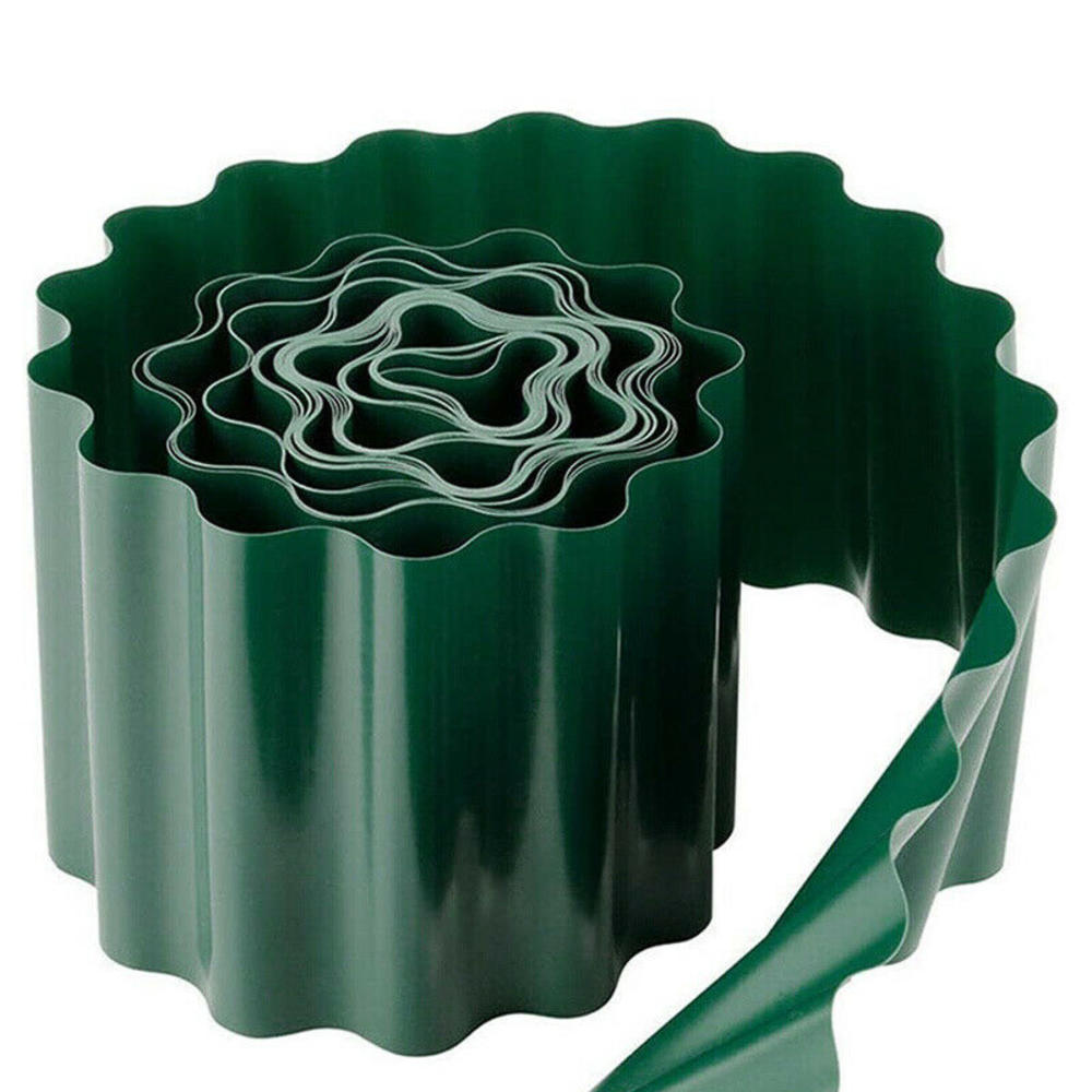 （New）9m Garden Platic Green Lawn Edge Edging Border Fence Gra PP Wall Roll Path. 