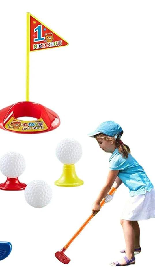Kids Floor Hockey Stick Set - 20" Youth Indoor Outdoor Toys Sports Starter Set with Plastic Puck and Ball for Toddlers, Children Ages 3-7