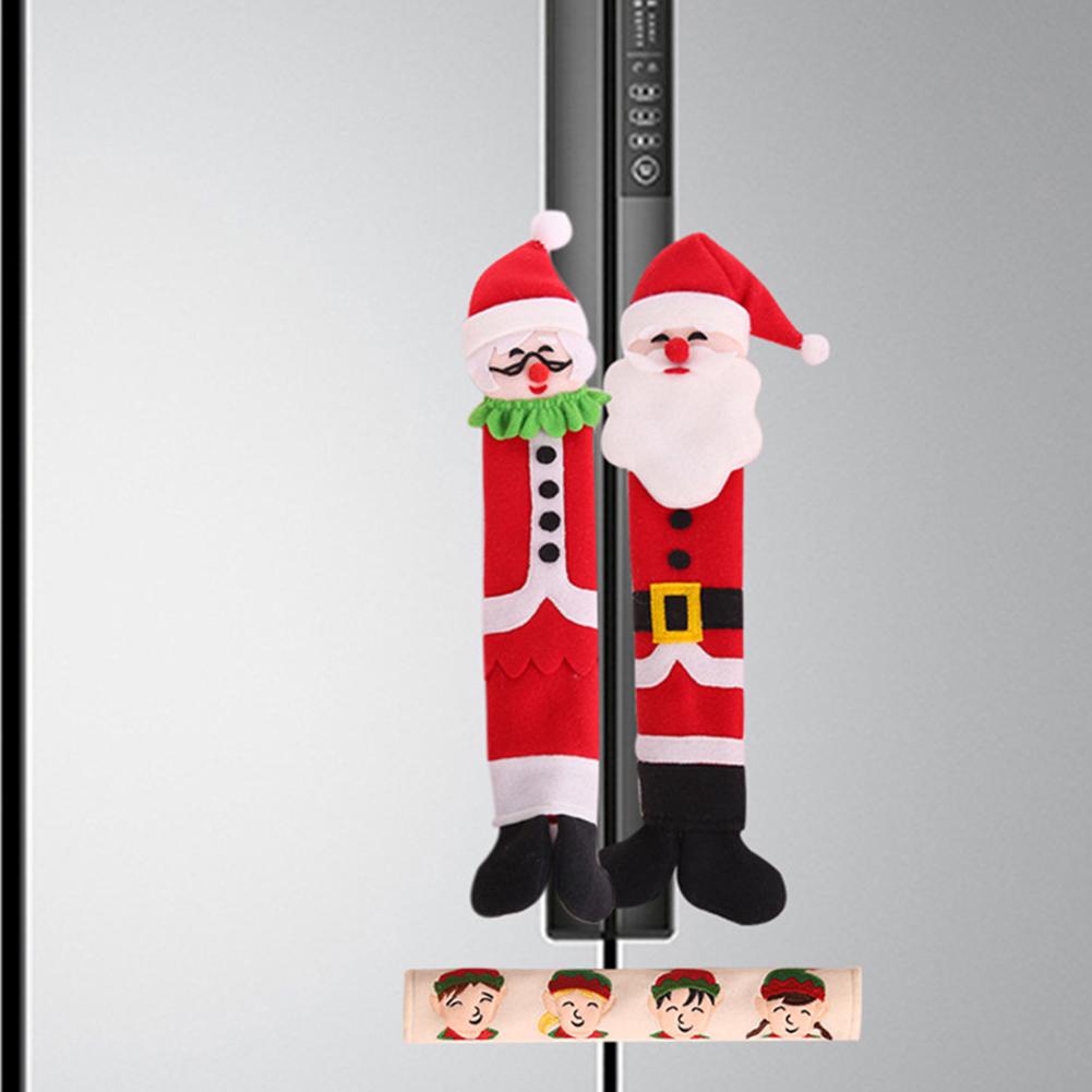 3pcs Set Christmas Decoration Door Handle Covers For Kitchen