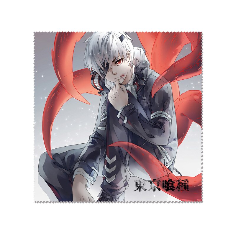 1PC 15x15cm Tokyo Ghoul kaneki ken Glass Cloth Eyeglass Cleaning Microfiber Lens Cloth. 