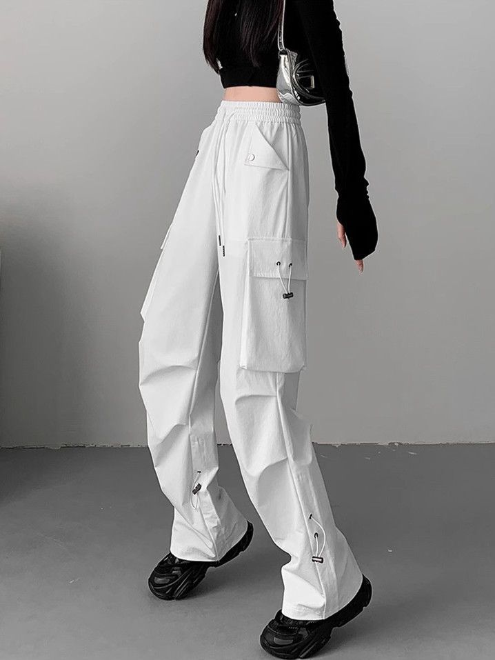 White American Overalls Spring and Autumn Trends Hip Hop Jazz Hip Hop Style Pants All-Matching Fashion Casual Sports Pants
