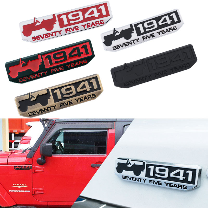 3D Metal Car Sticker 1941 FIVE YEARS Logo Body Decal Badge Emblem Car  Styling for Jeep Wrangler Cherokee Renegade Grand: Buy Online at Best  Prices in SriLanka 