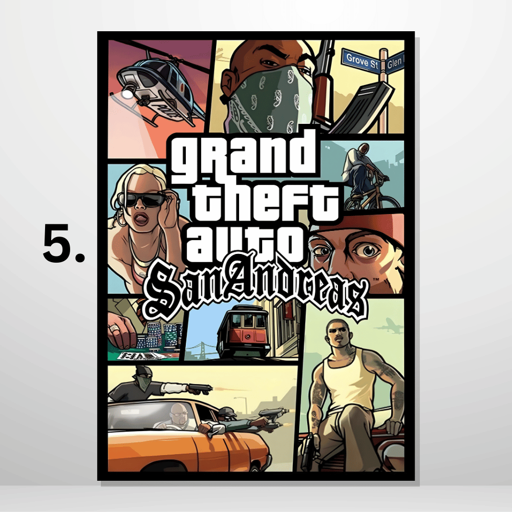 A3/A4 Size Framed wall posters GTA 3 Gta vice city Gta 5 Gta 6 Grand ...