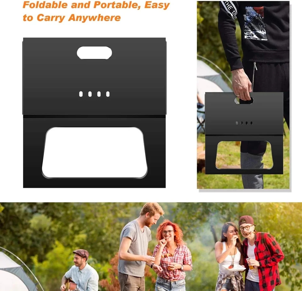 Bbq Machine Bbq Collection Portable Charcoal Grill  Charcoal Grill, Folding X Type Portable Lightweight Barbecue Grill Tools, For Outdoor Grilling Cooking Camping Hiking Picnics (Grill) Big Bbq Grill Large Size  - Black Bbq ග්‍රිල් විශාල ප්‍රමාණය - කළු. 