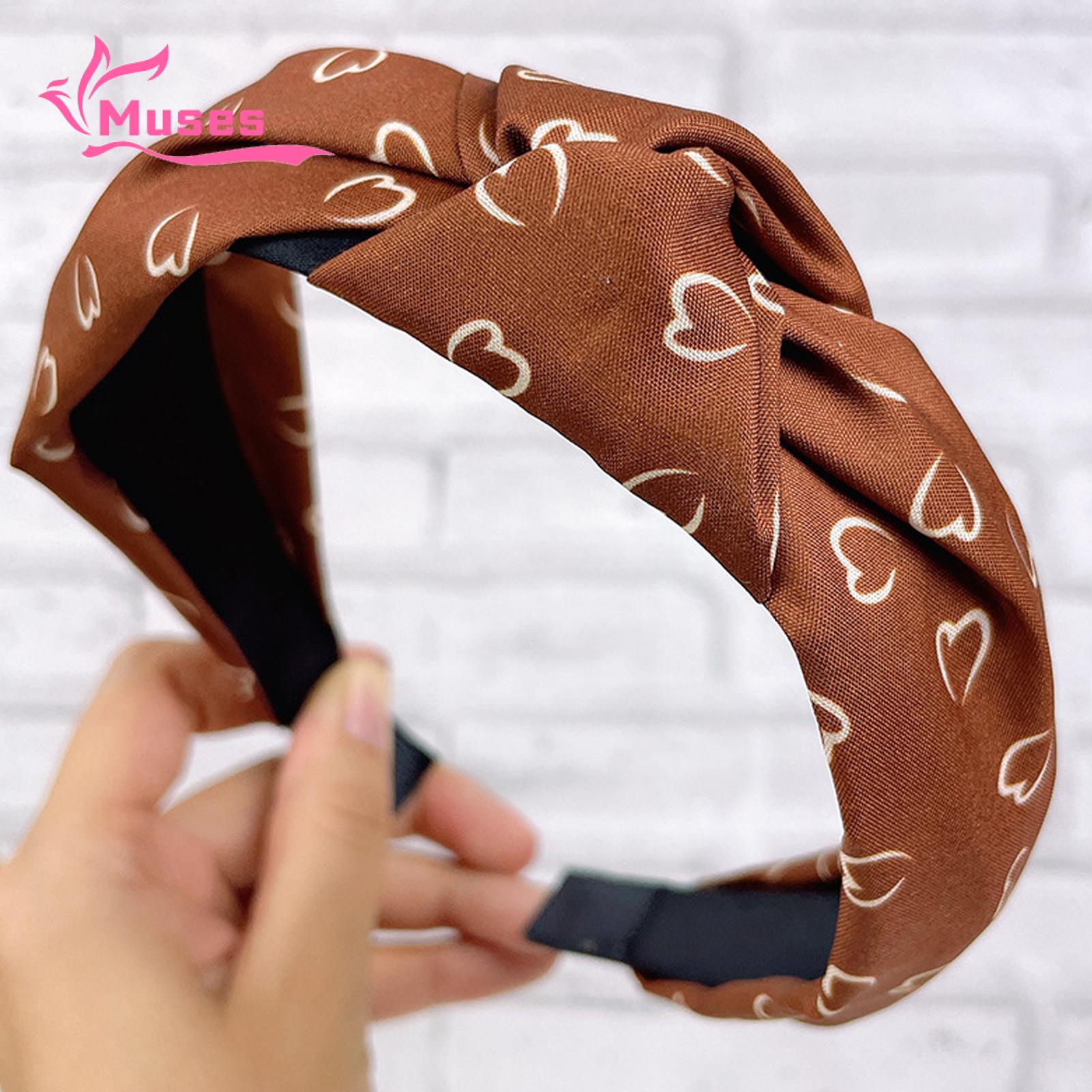 Muses Mall Wide Leg Headband Leopard Print Heart Knot Hairband Retro Anti-slip Hair Accessory for Women Women Headband. 