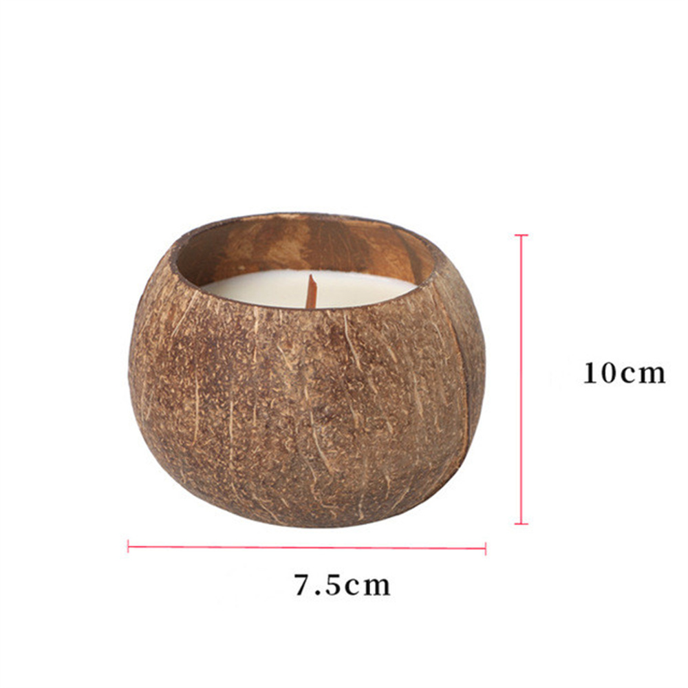 Coconut Shell Candle Holder Candlestick Natural Coconut Bowl Desk Organizer Coconut Shell Candle Holder (No Candle) Home Decor. 