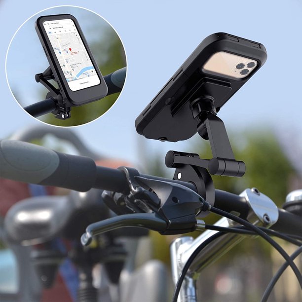 Waterproof Bike Phone Mount Cell Phone Holder for Motorcycle - Bike Handlebars, 360° Adjustable Universal Motorcycle Phone Mount Bike Phone Holder with TPU Touch-Scree. 