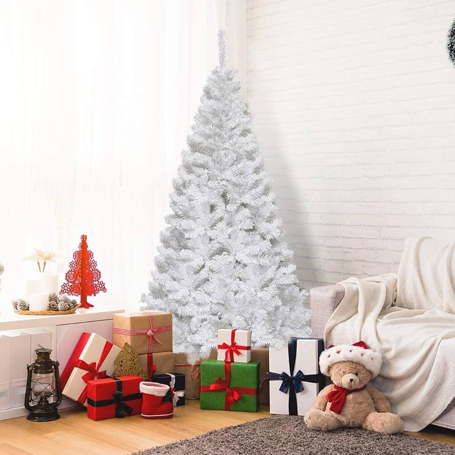 Christmas Tree (Green / White) - 2 Ft, 3 Ft, 4 Ft, 5 Ft, 6 Ft, 7 Ft, 8 Ft, 9 Feet - Christmas Decorations Xmas Celebration by ZinZen ( Standard / Bush Tree). 