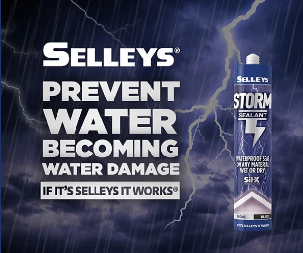 Selleys Storm Sealant Clear 290ml Waterproof Seal On Any Material Wet Or Dry. 