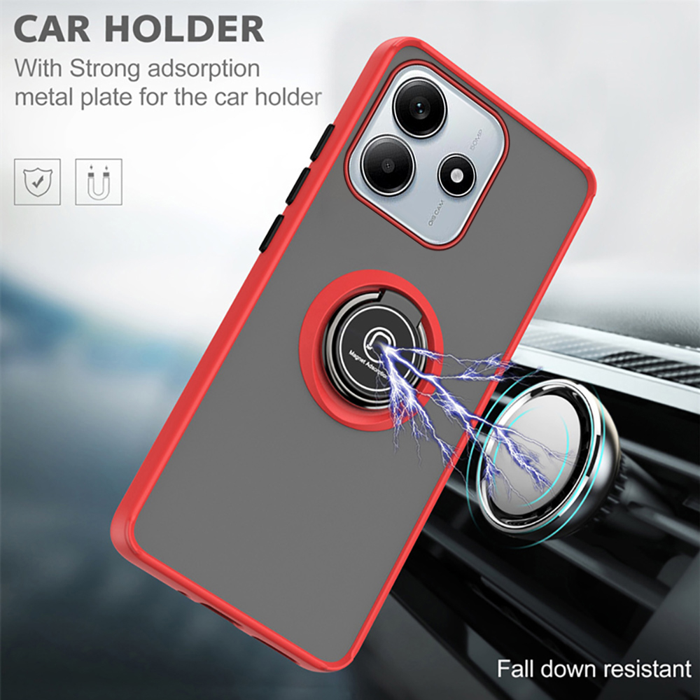 Relaxtoo For Xiaomi Redmi Note 14 5G Ring Holder Back Cover Shock Absorption Bumper Shell For Redmi Note14 Soft TPU Case. 