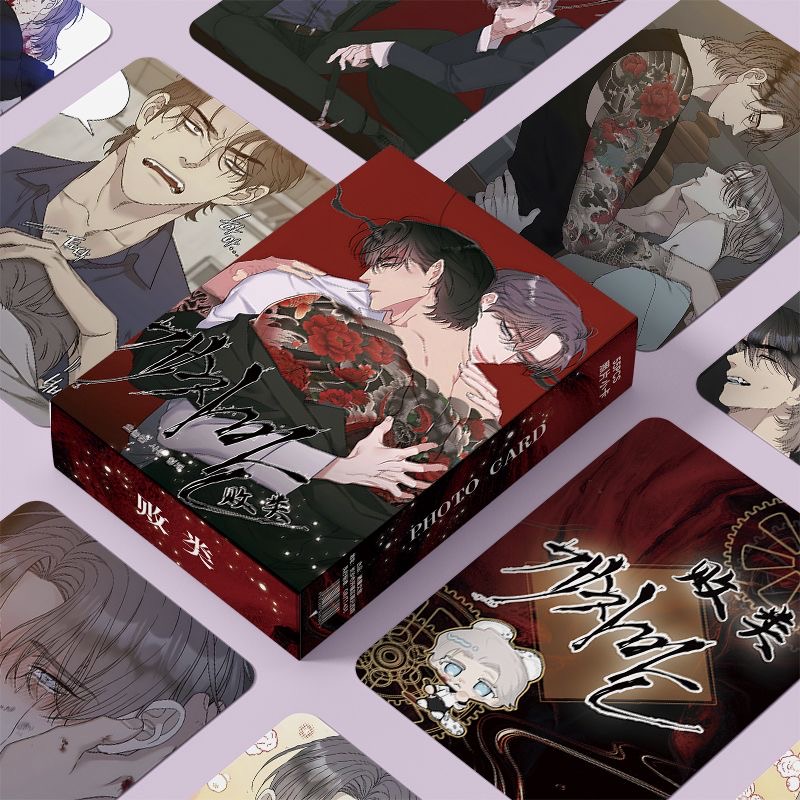 55 Pcs/Set Korean BL Manhwa Miscreants and Mayhem Laser Lomo Card Nanmu Pilgyeon Figure 3 Inches Photo Card Cosplay Gift