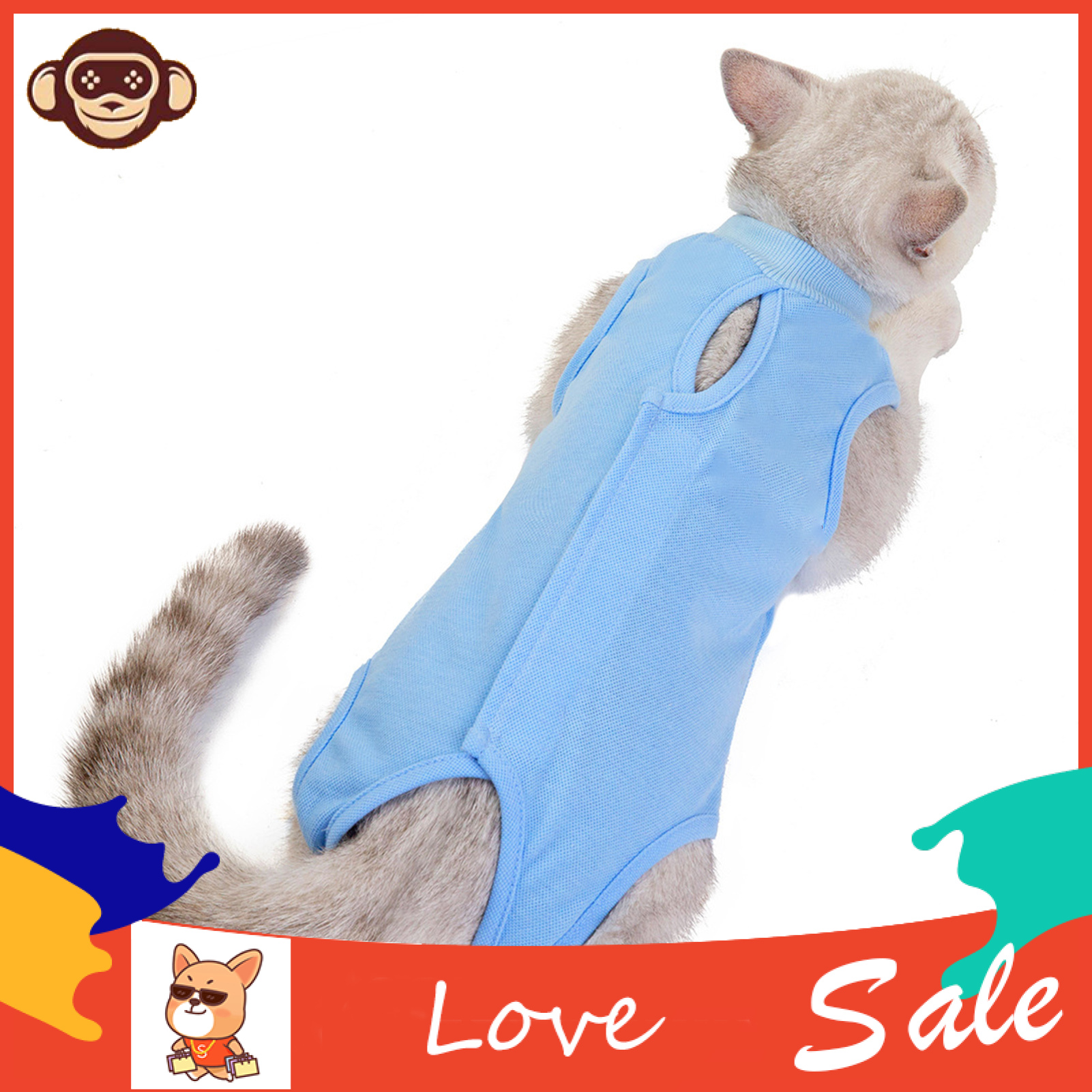 Kitten Sterilization Vest Cat Clothes Anti-licking Weaning Romper Pet Supplies. 