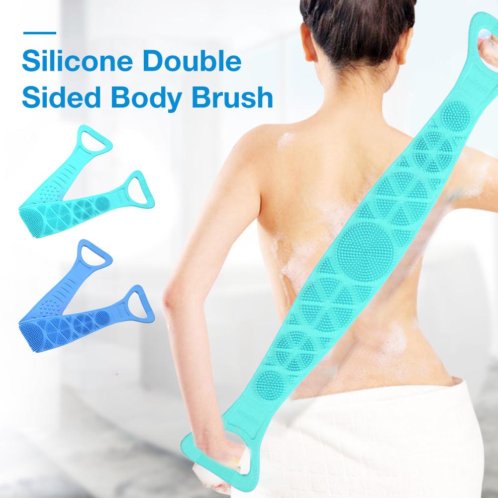 Silicone Gel Scrub Bath Brush Strip Massage Back Rubs Bathing Tape Long Back Rubbing Sided Silicone Scrub Body Skin Bath. 