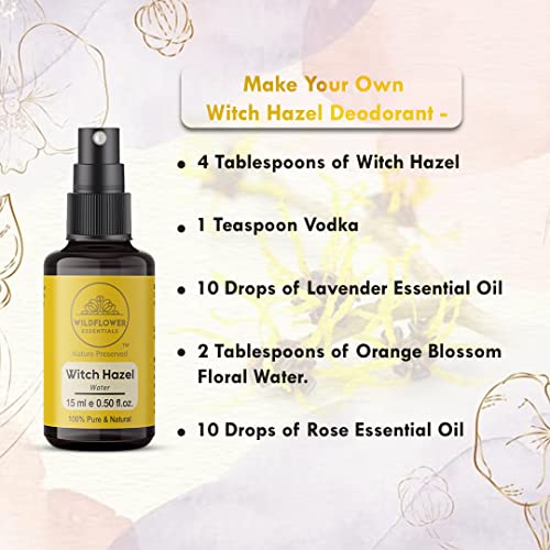 Wildflower Essentials Witch Hazel Toner Astringent For Pore Tightening, Skin, Hair, Body Alcohol Free (30ml)FROM INDIA)JEZ. 
