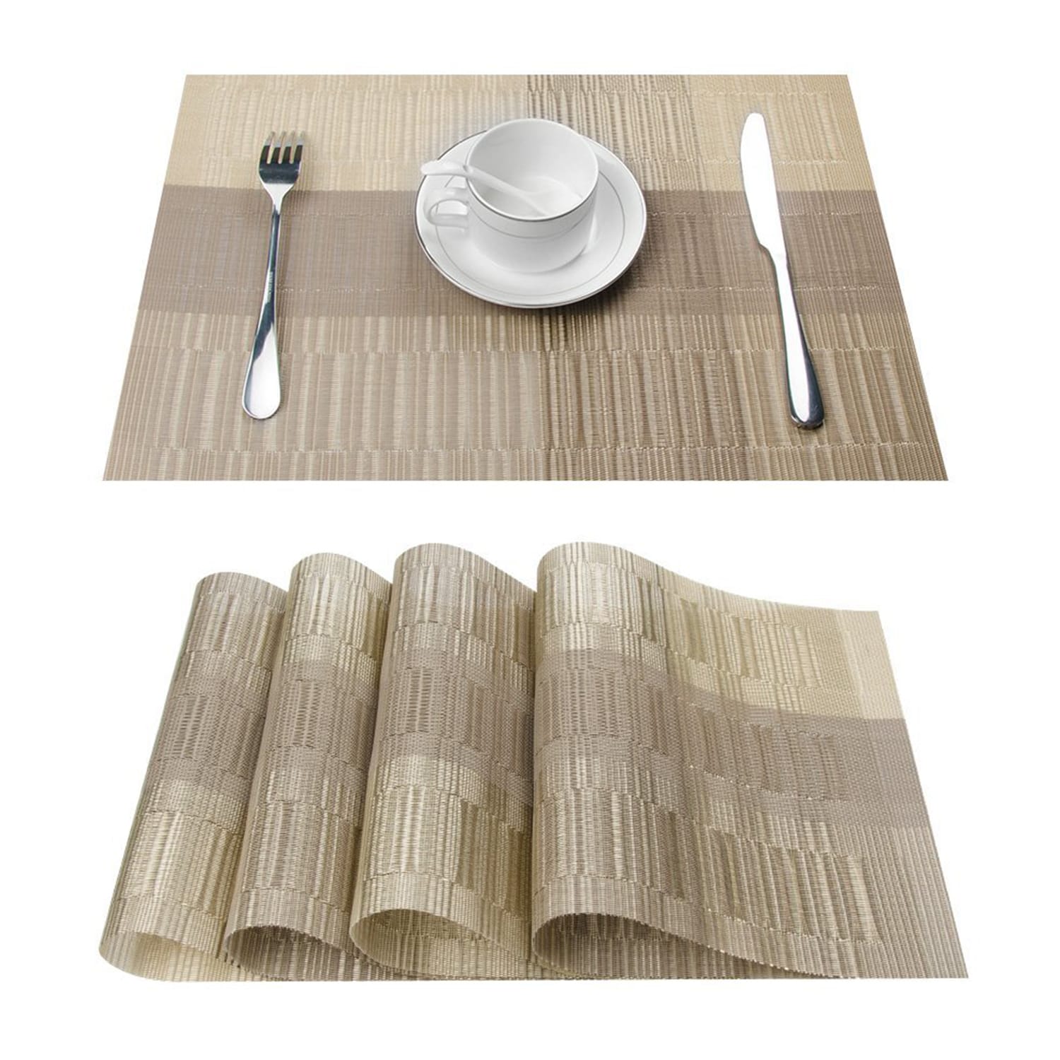 Pvc Table Mats, Set Of 6, 30x45cm Non-slip, Washable, Heat-resistant ...