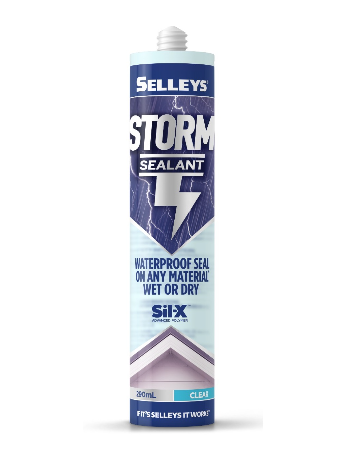 Selleys Storm Sealant Clear 290ml Waterproof Seal On Any Material Wet Or Dry. 