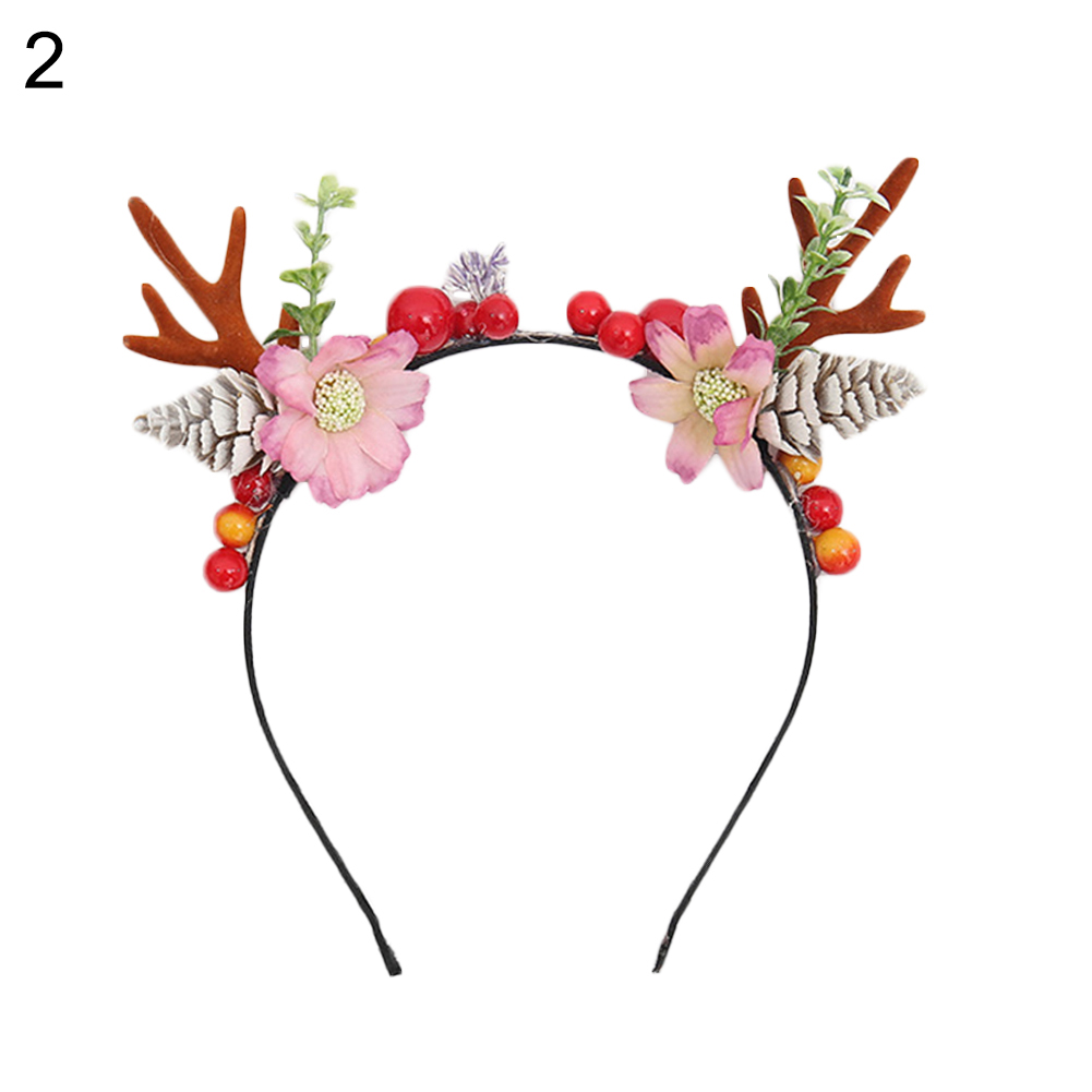 当社の Deer Antler Hair Band Headband With Flowers Hoop Flower For Party