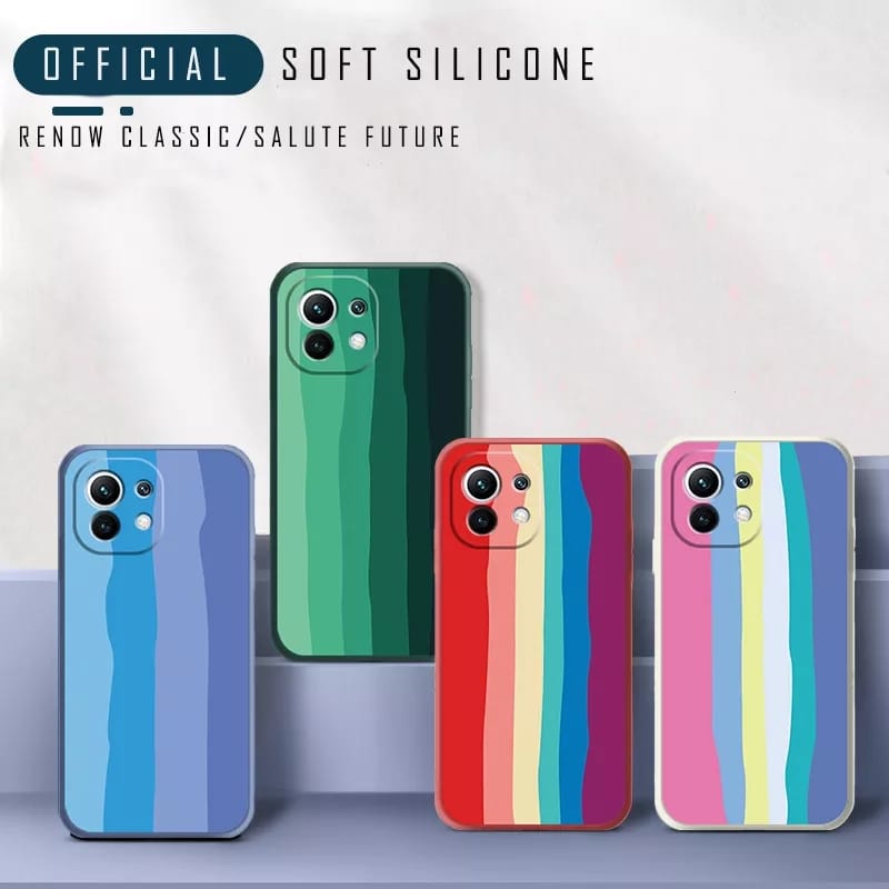 Rainbow Silicone Phone Case for iPhone 13 Soft TPU Rainbow Silicon Case Origina l Silicon Back Cover  iPhone 13 Back Cover. 