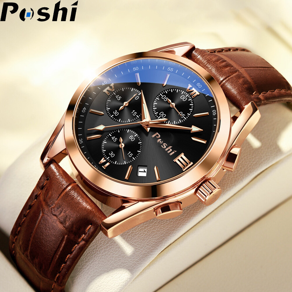 【Miga Plaza】Watch for Men Sale Now Waterproof 100%  Branded Fashion Leather Strap Casual Mens Watch Quartz -PS926L. 