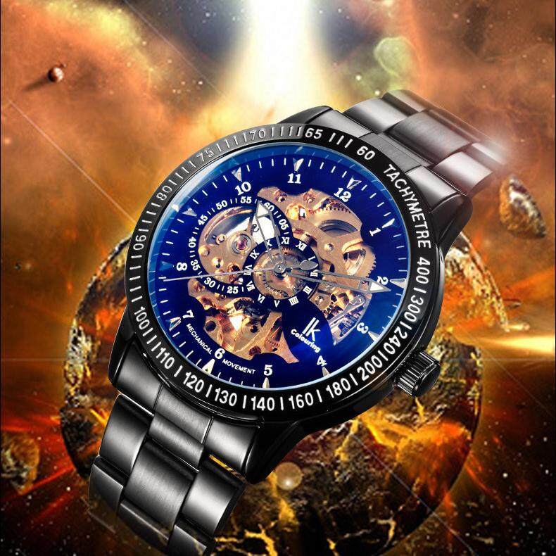 Montre Femme Marque de Luxe IK Colouring Men Allochroic Glass Skeleton Auto Mechanical Watch Wristwatches Free Ship. 
